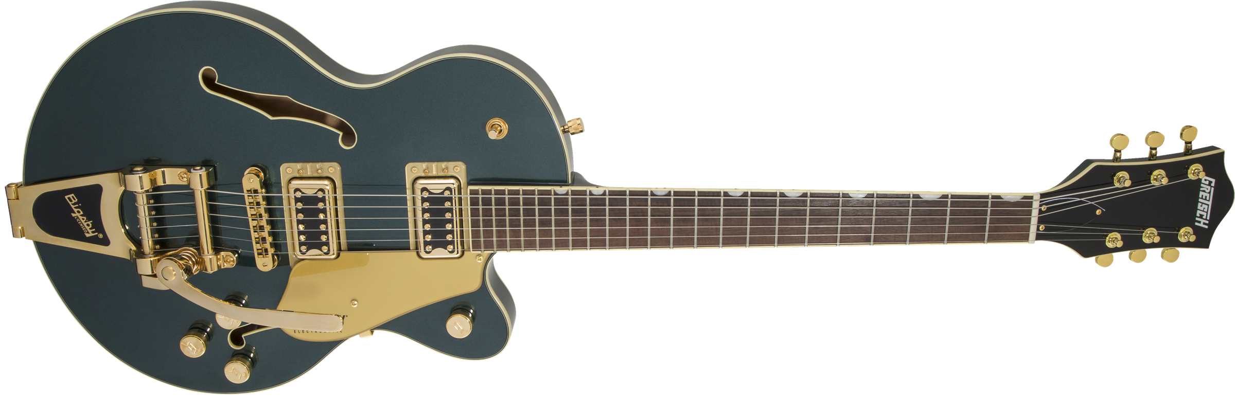 Gretsch G5655TG Electromatic® Center Block Jr. Single-Cut with Bigsby® and Gold Hardware, Laurel Fingerboard, Cadillac Green