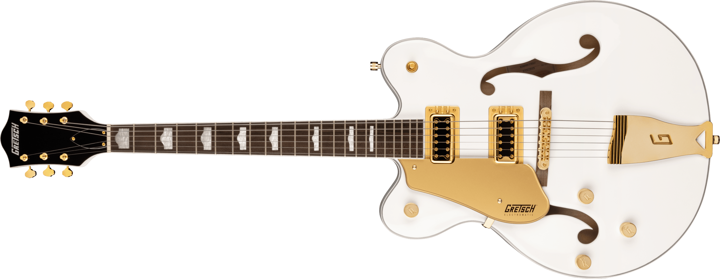 Gretsch G5422GLH Electromatic® Classic Hollow Body Double-Cut with Gold Hardware, Left-Handed, Laurel Fingerboard, Snowcrest White
