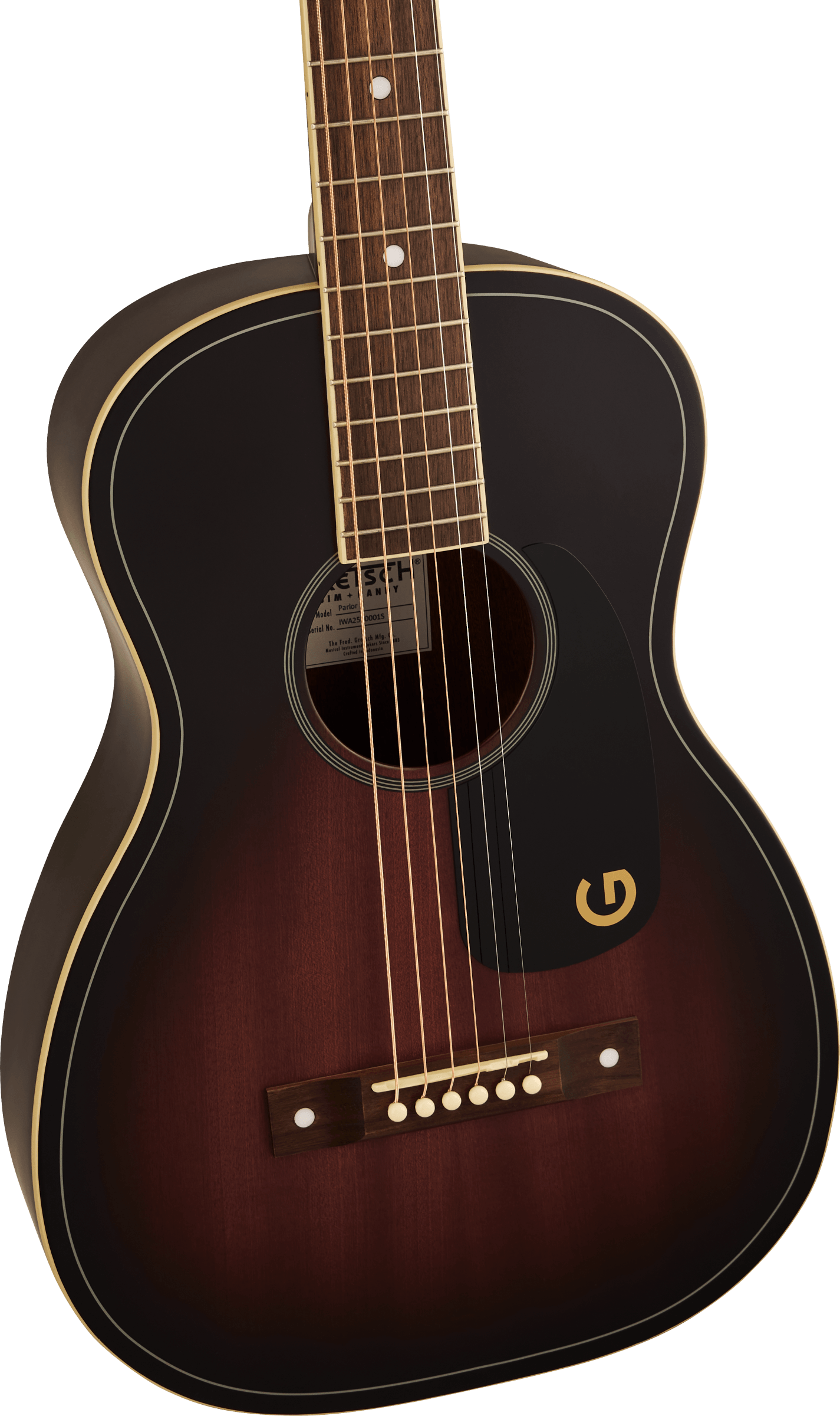 Gretsch - Jim Dandy™ Parlor, Walnut Fingerboard, Black Pickguard, Deep Cherry Burst