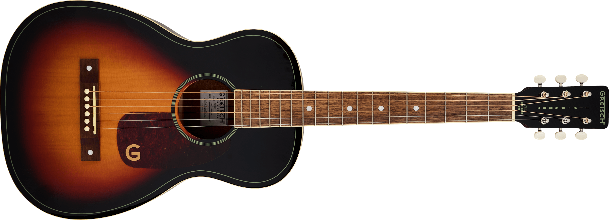 Gretsch Jim Dandy™ Parlor LTD, Solid Top, Walnut Fingerboard, Heritage Burst