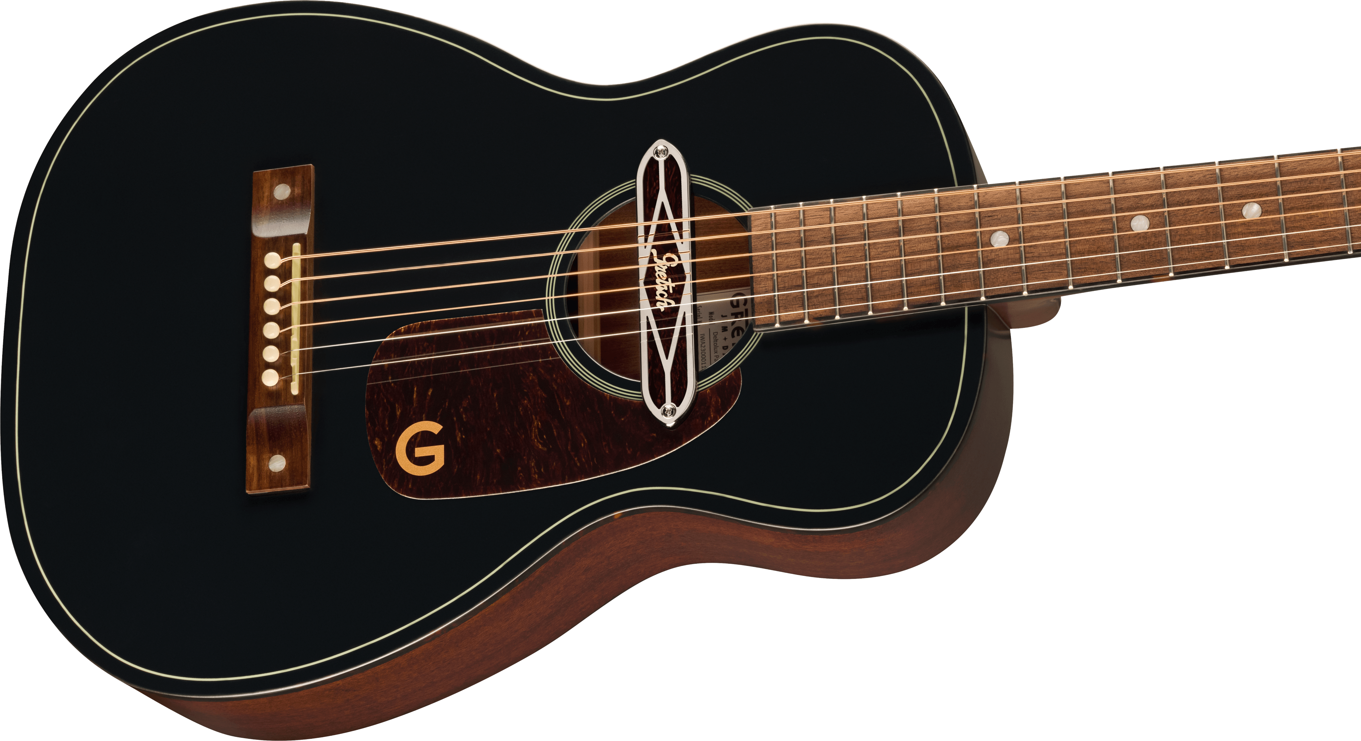 Gretsch Deltoluxe Parlor, Walnut Fingerboard, Tortoiseshell Pickguard, Black Top