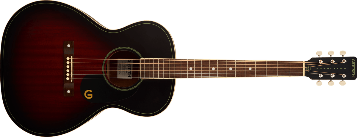 Gretsch Jim Dandy™ Concert, Walnut Fingerboard, Black Pickguard, Deep Cherry Burst