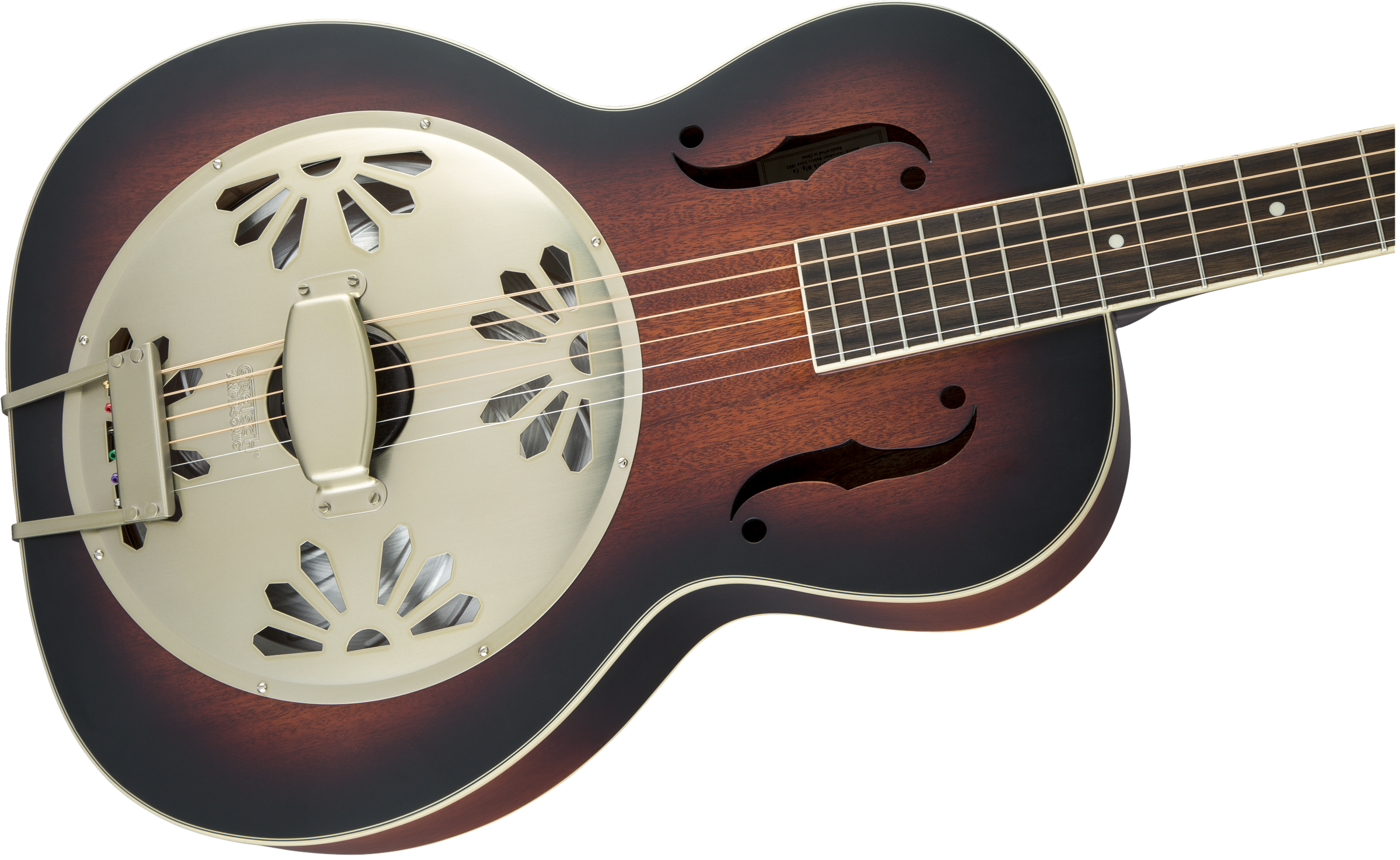 Gretsch G9240 Alligator™ Round-Neck, Mahogany Body Biscuit Cone Resonator Guitar, 2-Color Sunburst