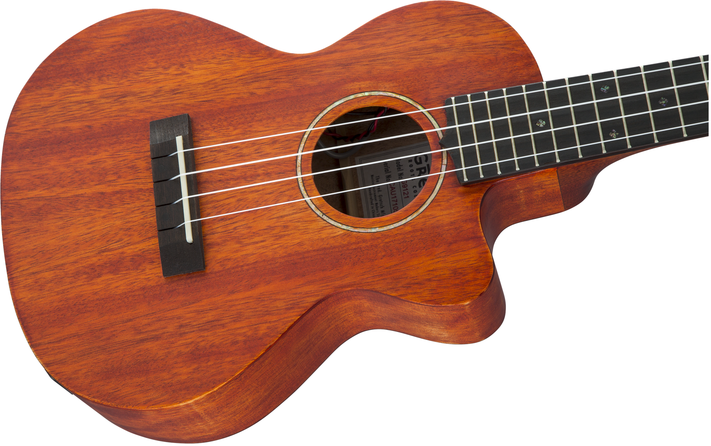 Gretsch G9121 A.C.E. Tenor Ukulele with Gig Bag, Ovangkol Fingerboard, Acoustic-Cutaway-Electric, Fishman® Kula Pickup, Honey Mahogany Stain
