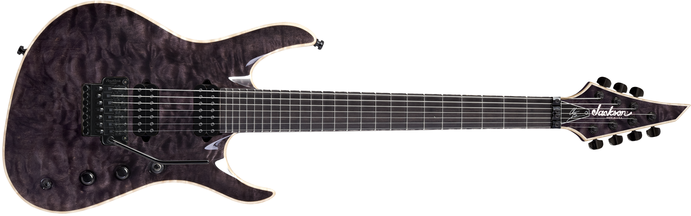 USA Signature Chris Broderick Soloist™ 7. Ebony Fingerboard. Transparent Black