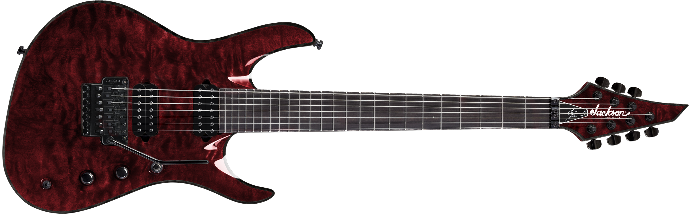 USA Signature Chris Broderick Soloist™ 7. Ebony Fingerboard. Transparent Red