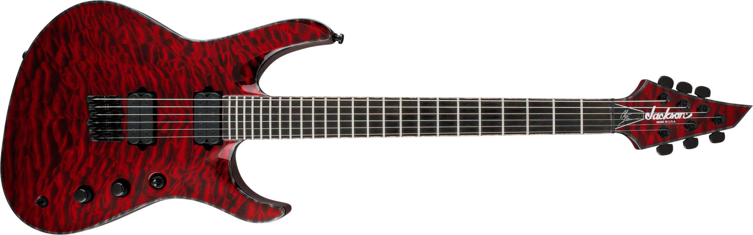 USA Signature Chris Broderick Soloist™ HT6. Ebony Fingerboard. Transparent Red