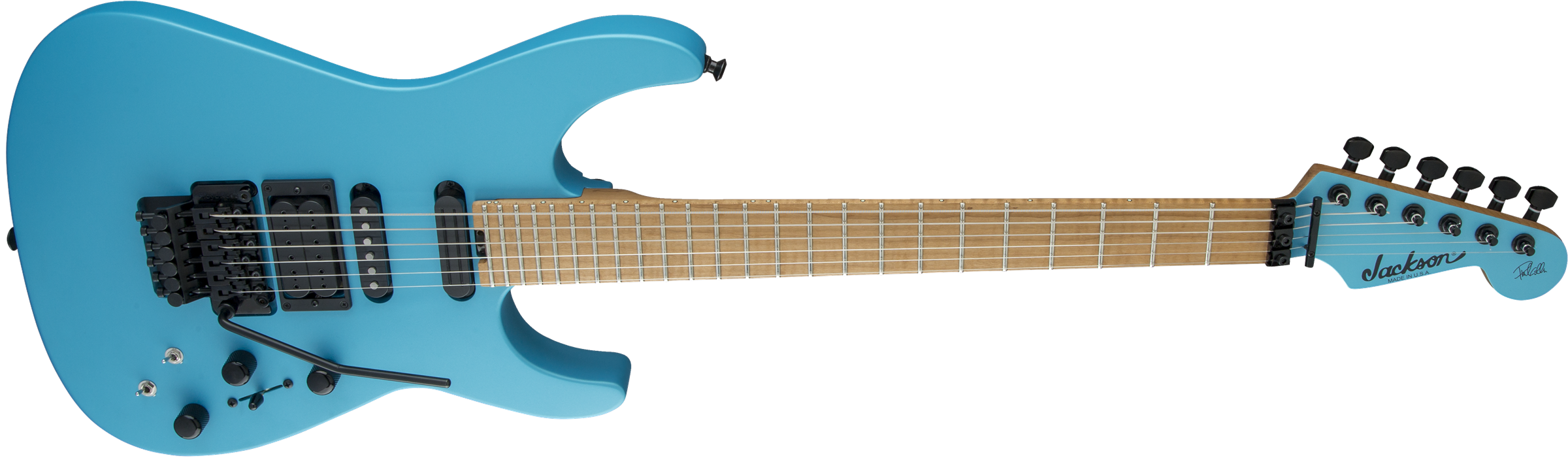 USA Signature Phil Collen PC1™ Matte, Caramelized Flame Maple Fingerboard, Matte Blue Frost