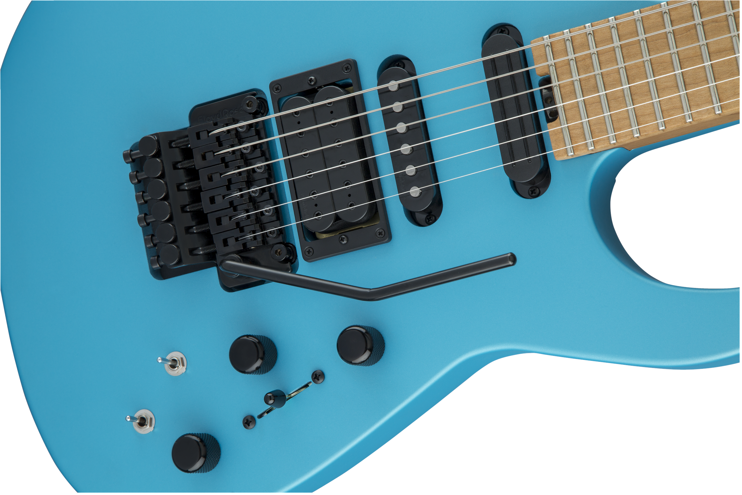 USA Signature Phil Collen PC1™ Matte, Caramelized Flame Maple Fingerboard, Matte Blue Frost