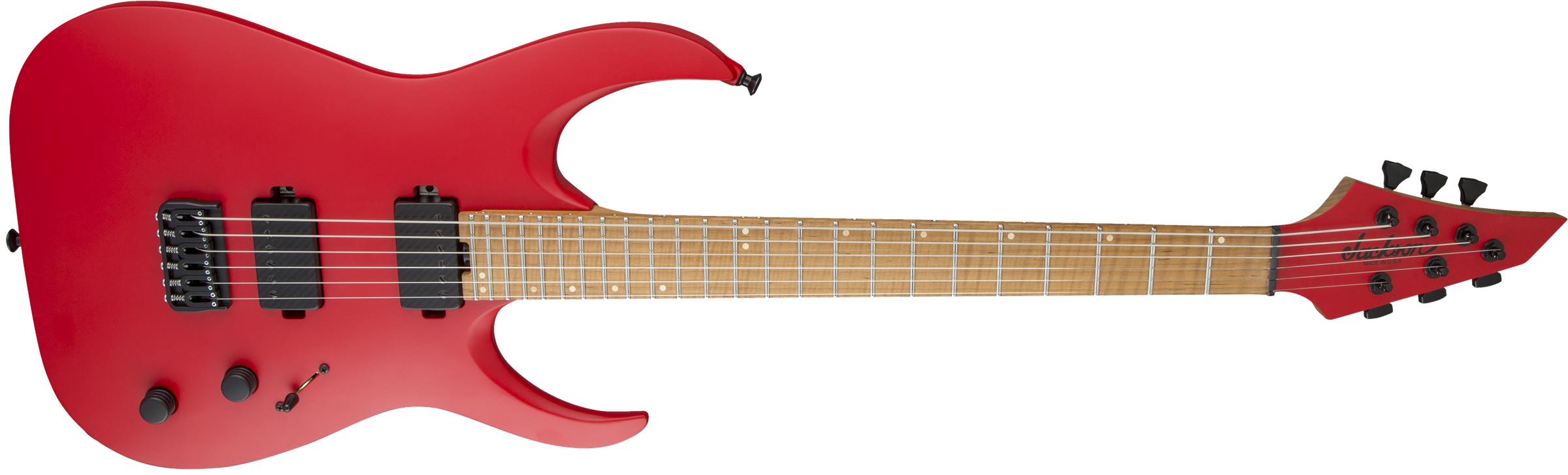 USA Signature Misha Mansoor Juggernaut HT6, Caramelized Flame Maple Fingerboard, Satin Red