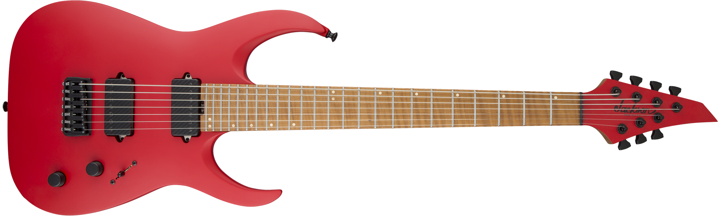 USA Signature Misha Mansoor Juggernaut HT7, Caramelized Flame Maple Fingerboard, Satin Red