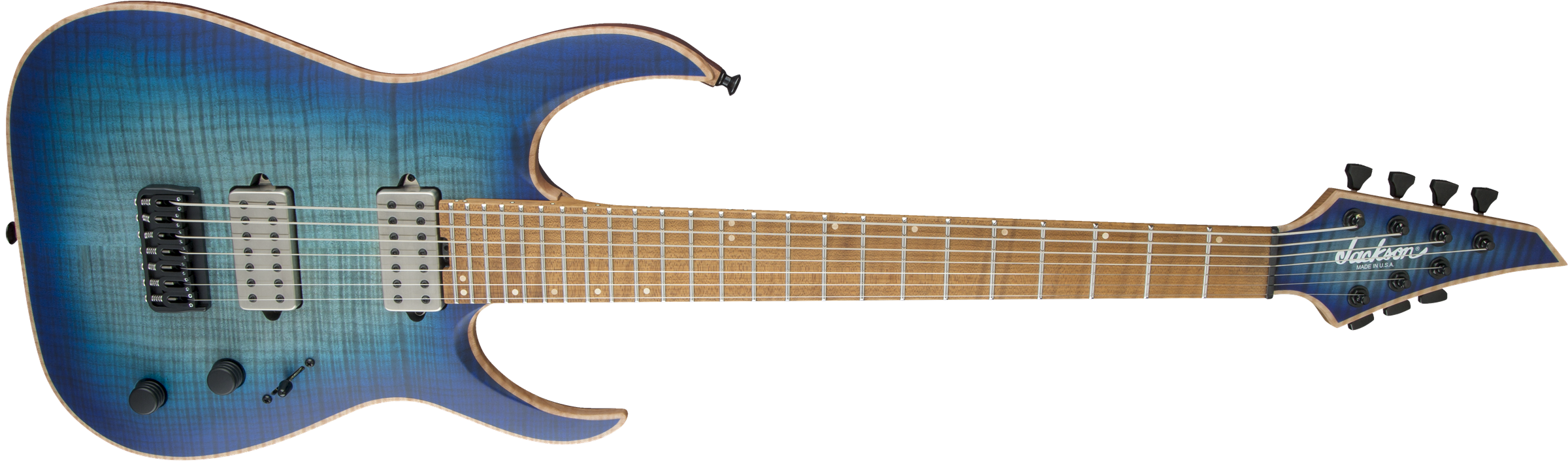 USA Signature Misha Mansoor Juggernaut HT7FM, Caramelized Flame Maple Fingerboard, Satin Laguna Burst