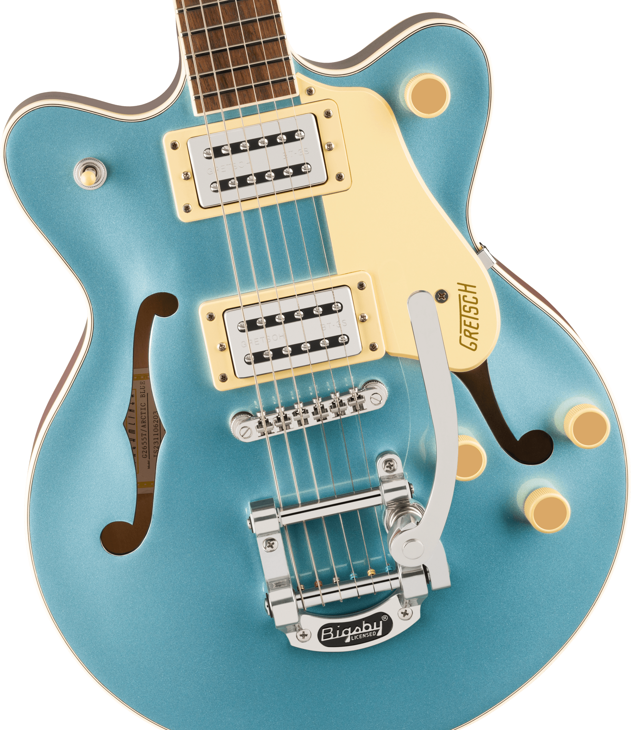 Gretsch G2655T Streamliner™ Center Block Jr. Double-Cut with Bigsby®, Laurel Fingerboard, Arctic Blue