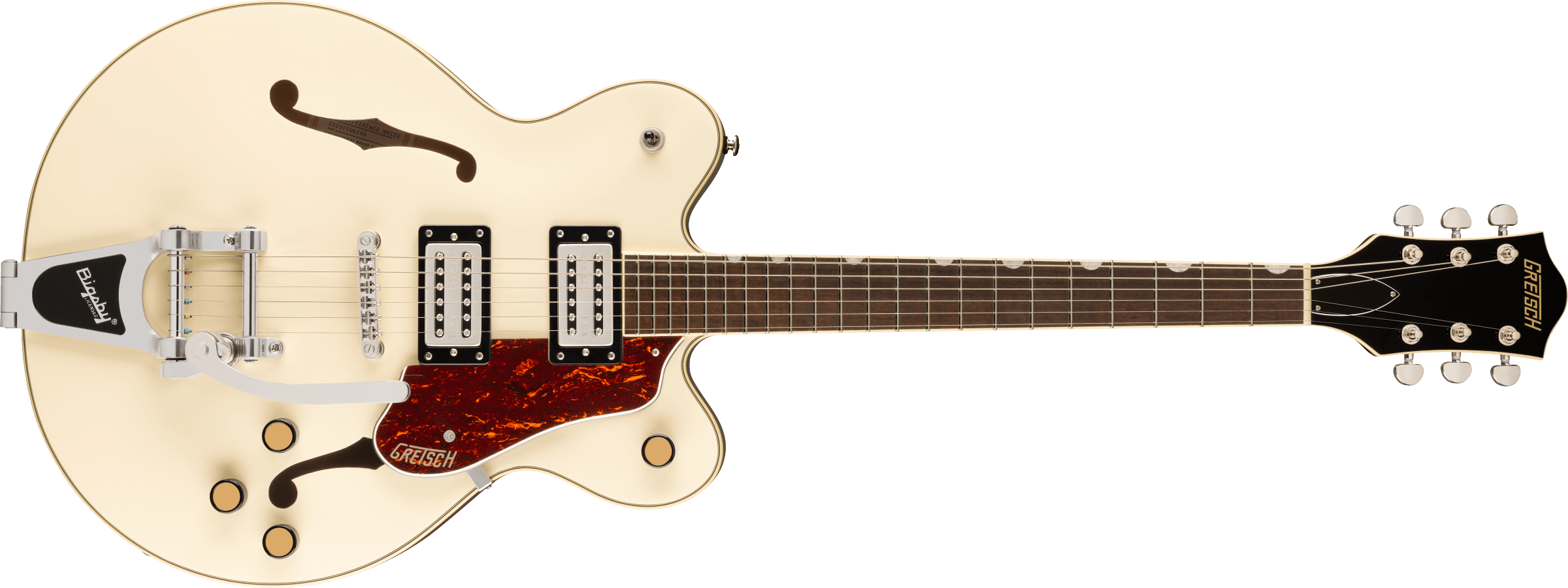 Gretsch G2622T Streamliner™ Center Block Double-Cut with Bigsby®, Laurel Fingerboard, Broad’Tron™ BT-3S Pickups, Vintage White