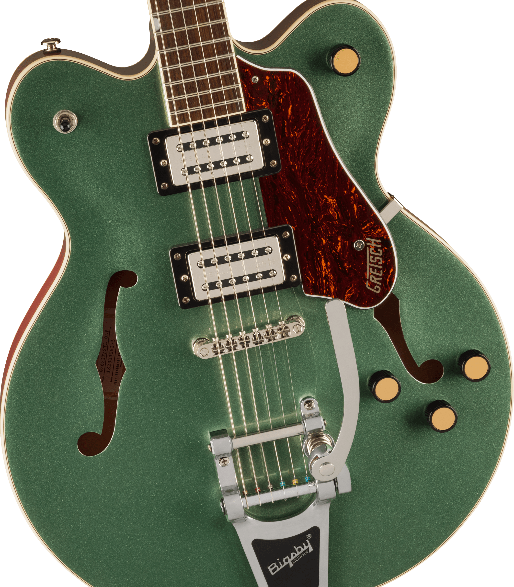 Gretsch G2622T Streamliner™ Center Block Double-Cut with Bigsby®, Laurel Fingerboard, Broad’Tron™ BT-3S Pickups, Steel Olive