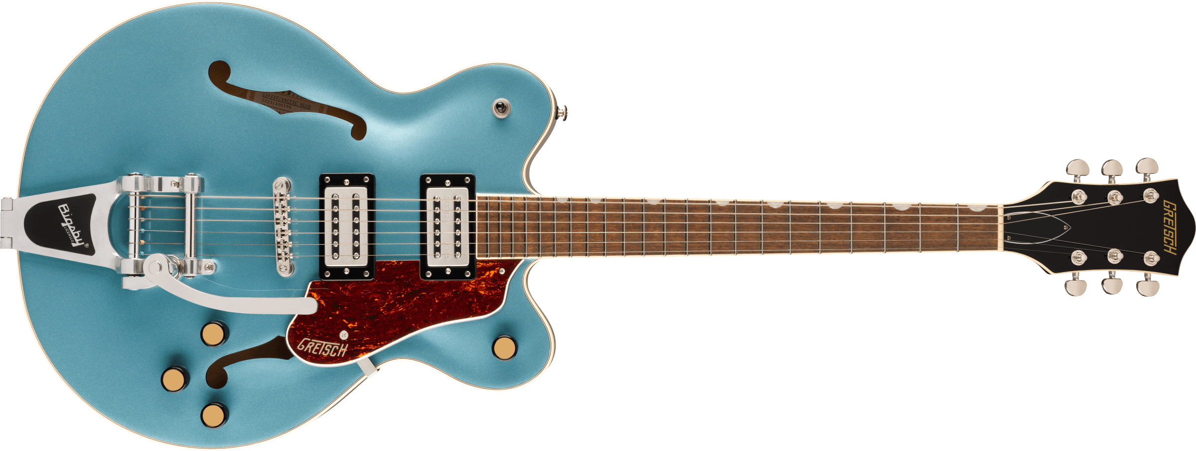 Gretsch G2622T Streamliner™ Center Block Double-Cut with Bigsby®, Laurel Fingerboard, Broad’Tron™ BT-3S Pickups, Arctic Blue