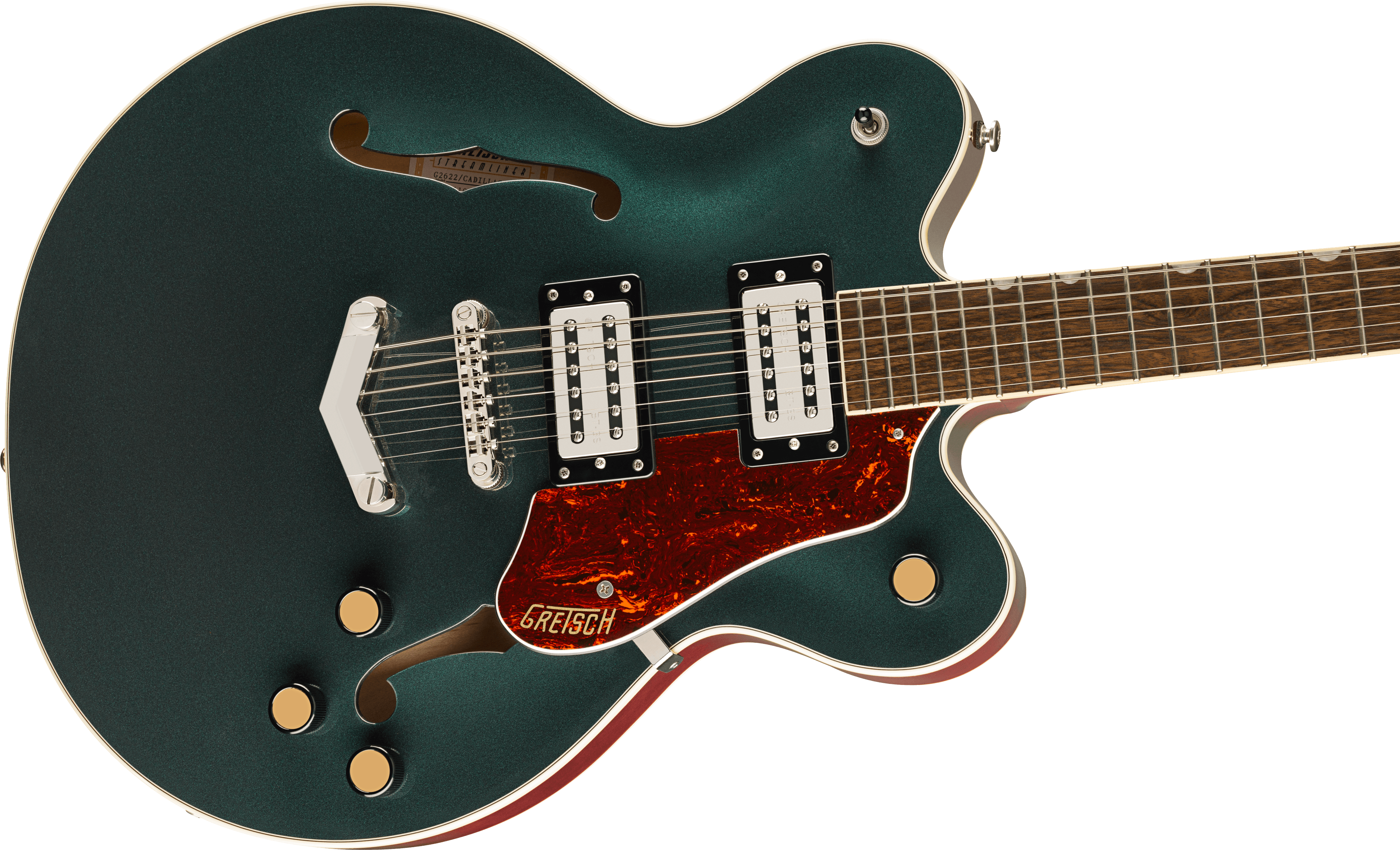 Gretsch G2622 Streamliner™ Center Block Double-Cut with V-Stoptail, Laurel Fingerboard, Broad’Tron™ BT-3S Pickups, Cadillac Green