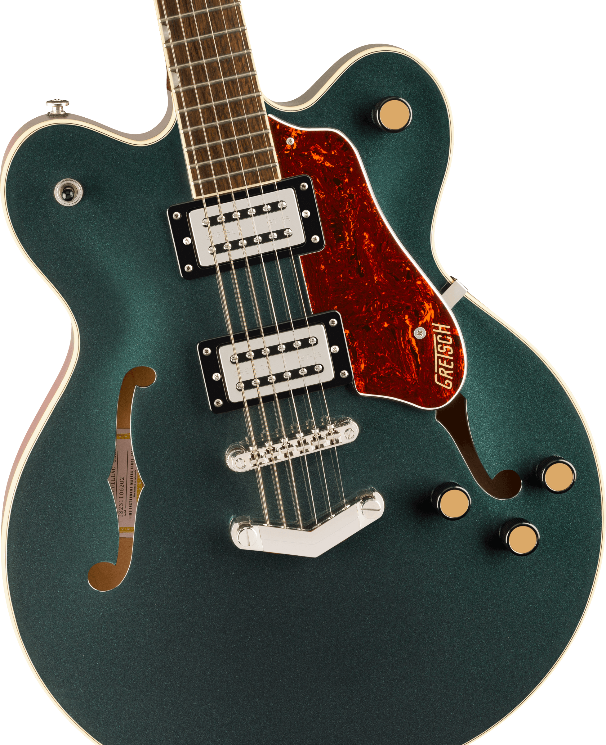 Gretsch G2622 Streamliner™ Center Block Double-Cut with V-Stoptail, Laurel Fingerboard, Broad’Tron™ BT-3S Pickups, Cadillac Green
