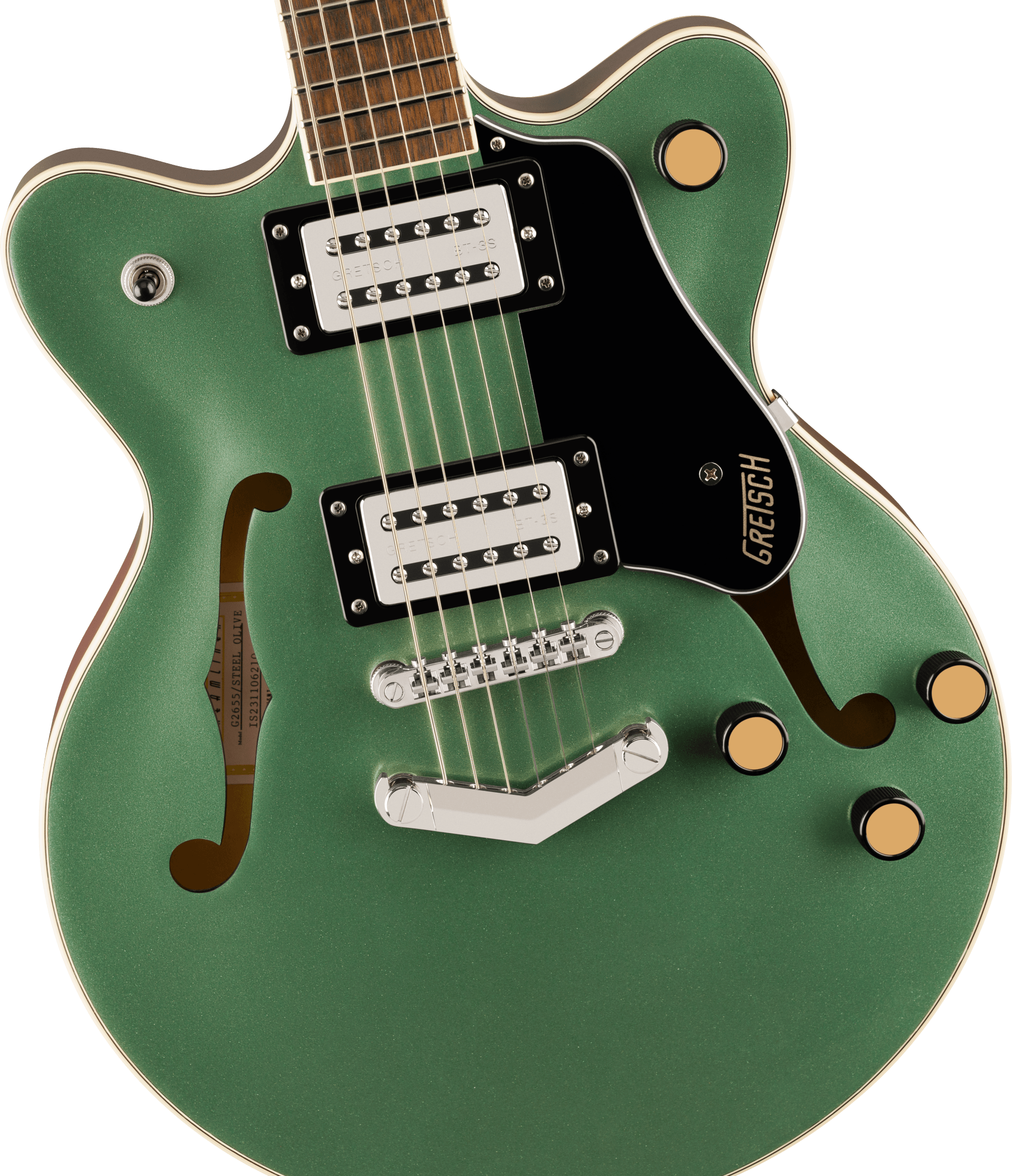Gretsch G2655 Streamliner™ Center Block Jr. Double-Cut with V-Stoptail, Laurel Fingerboard, Steel Olive