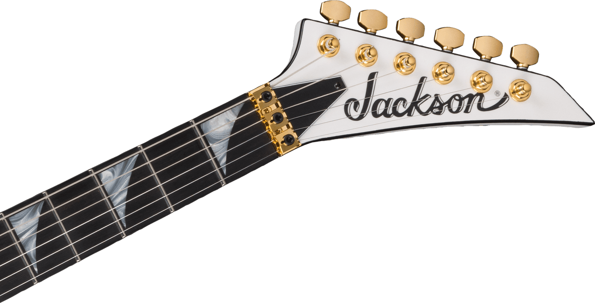 Jackson MJ Series Rhoads RR24MG, Ebony Fingerboard, White with Black Pinstripes