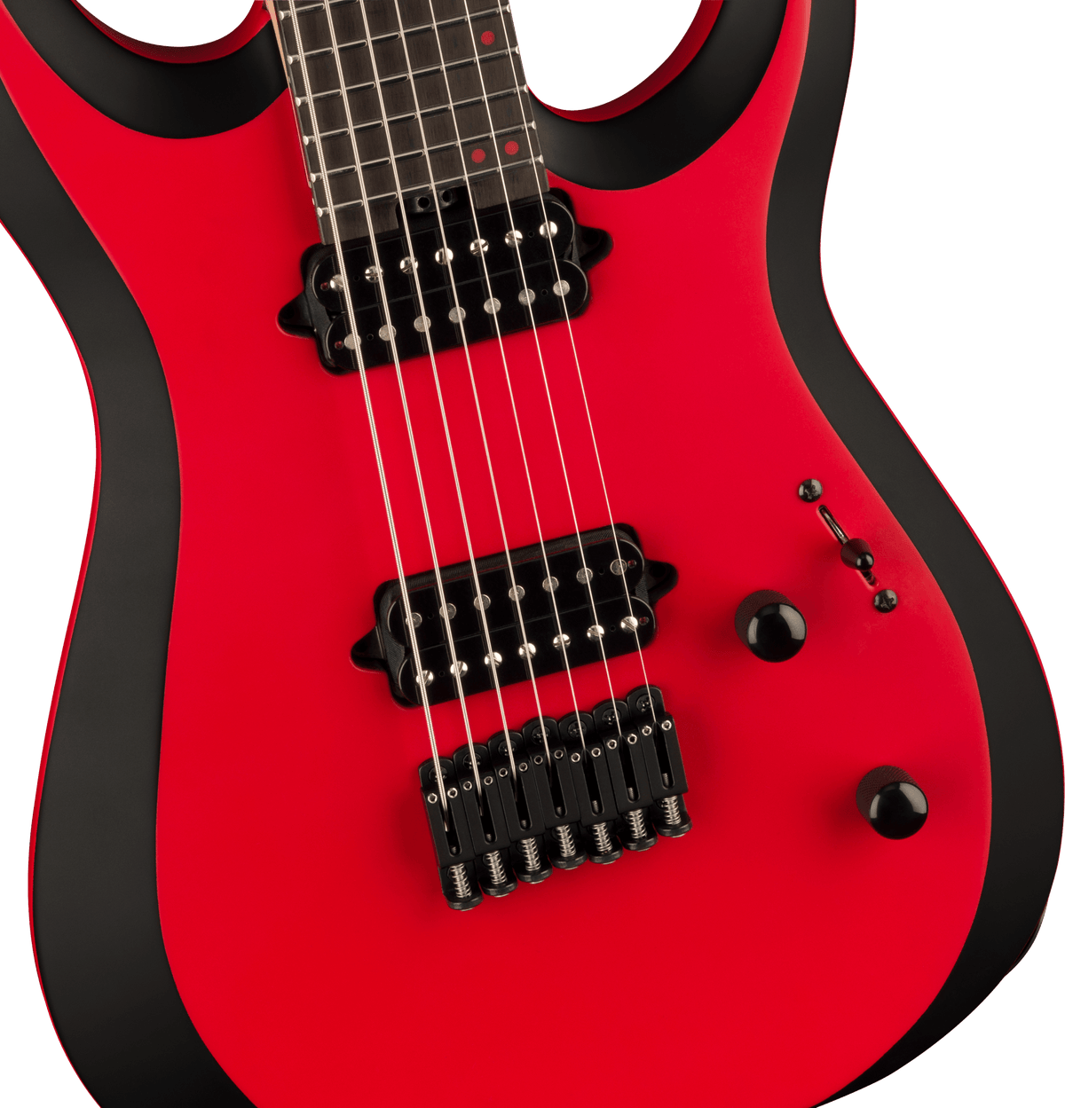 Jackson Pro Plus Series DK Modern MDK7 HT, Ebony Fingerboard, Satin Red with Black bevels
