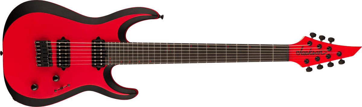 Jackson Pro Plus Series DK Modern MDK7 HT, Ebony Fingerboard, Satin Red with Black bevels