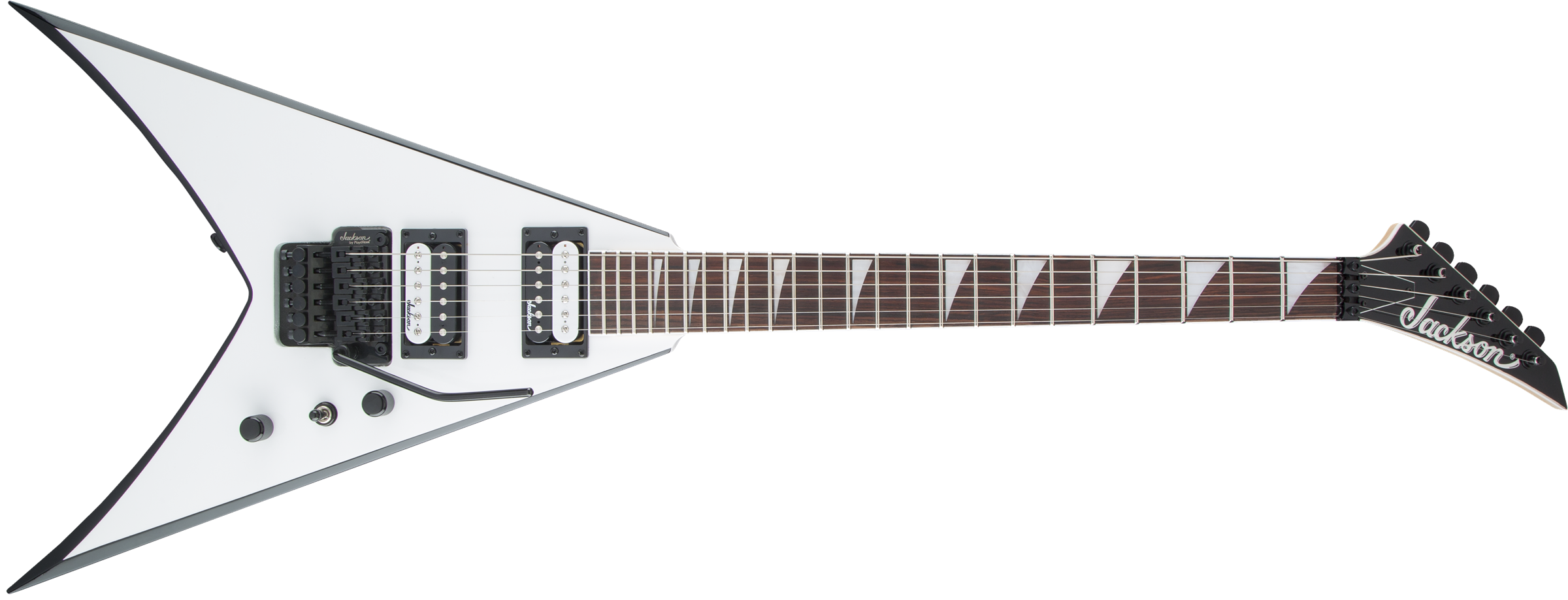 JS Series King V™ JS32, Amaranth Fingerboard, White with Black Bevels