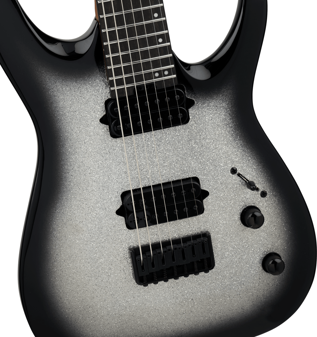 Jackson Pro Series Signature Misha Mansoor Juggernaut HT7, Ebony Fingerboard, Silverburst Sparkle