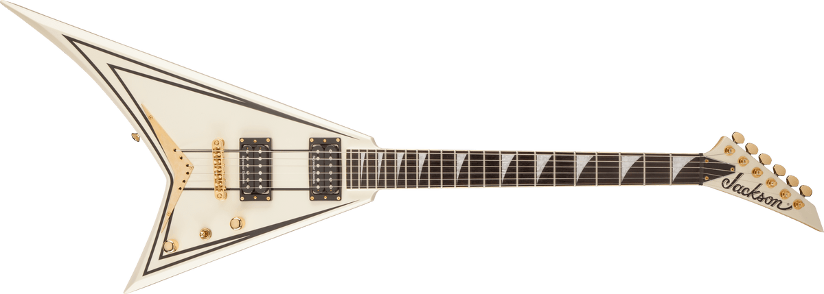 Jackson Pro Series Rhoads RRT-3, Ebony Fingerboard, Ivory with Black Pinstripes