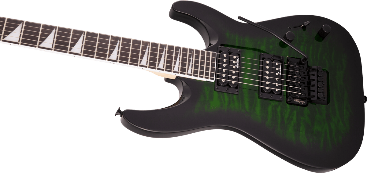 Jackson JS Series Dinky® Arch Top JS32Q DKA, Amaranth Fingerboard, Transparent Green Burst