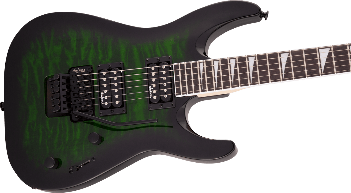Jackson JS Series Dinky® Arch Top JS32Q DKA, Amaranth Fingerboard, Transparent Green Burst