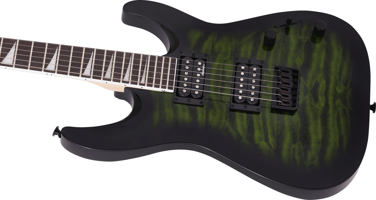 Jackson - JS Dinky arch top JS32Q Transparent Green Burst
