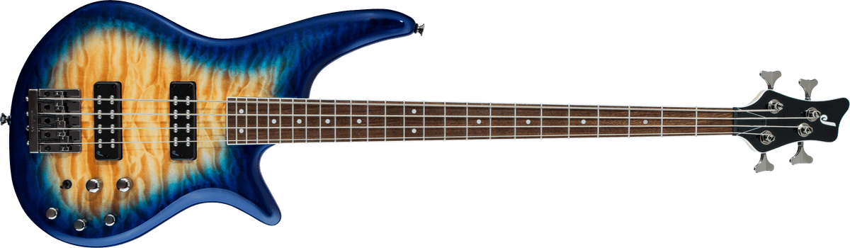 Jackson JS Series Spectra Bass JS3Q, Laurel Fingerboard, Amber Blue Burst