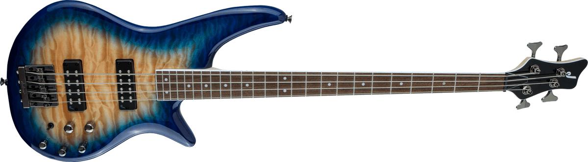 Jackson JS Series Spectra Bass JS3Q, Laurel Fingerboard, Amber Blue Burst