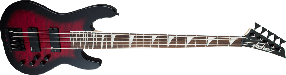 Jackson JS Series Concert™ Bass JS3VQ, Amaranth Fingerboard, Transparent Red Burst