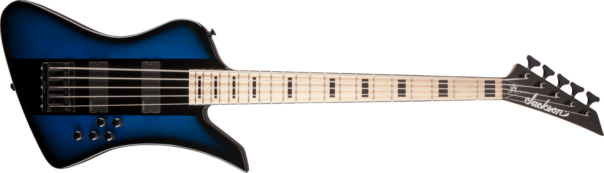 Jackson X Series Signature David Ellefson Kelly™ Bird V Bass, Maple Fingerboard, Blue Stripe