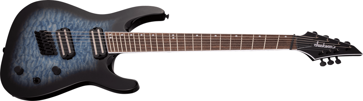 Jackson X Series Soloist™ Arch Top SLATX7Q MS, Laurel Fingerboard, Multi-Scale, Transparent Blue Burst
