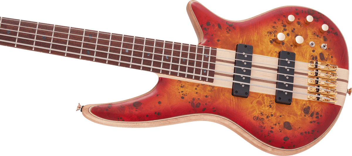 Jackson Pro Series Spectra Bass SBP V, Caramelized Jatoba Fingerboard, Transparent Cherry Burst