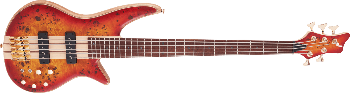 Jackson Pro Series Spectra Bass SBP V, Caramelized Jatoba Fingerboard, Transparent Cherry Burst