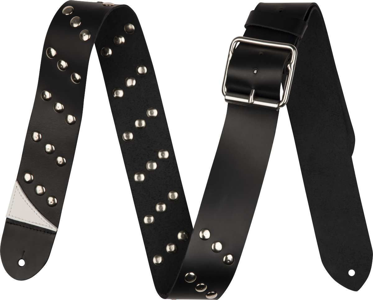 Jackson® Diagonal Stud Leather Strap, Black, 2.5"