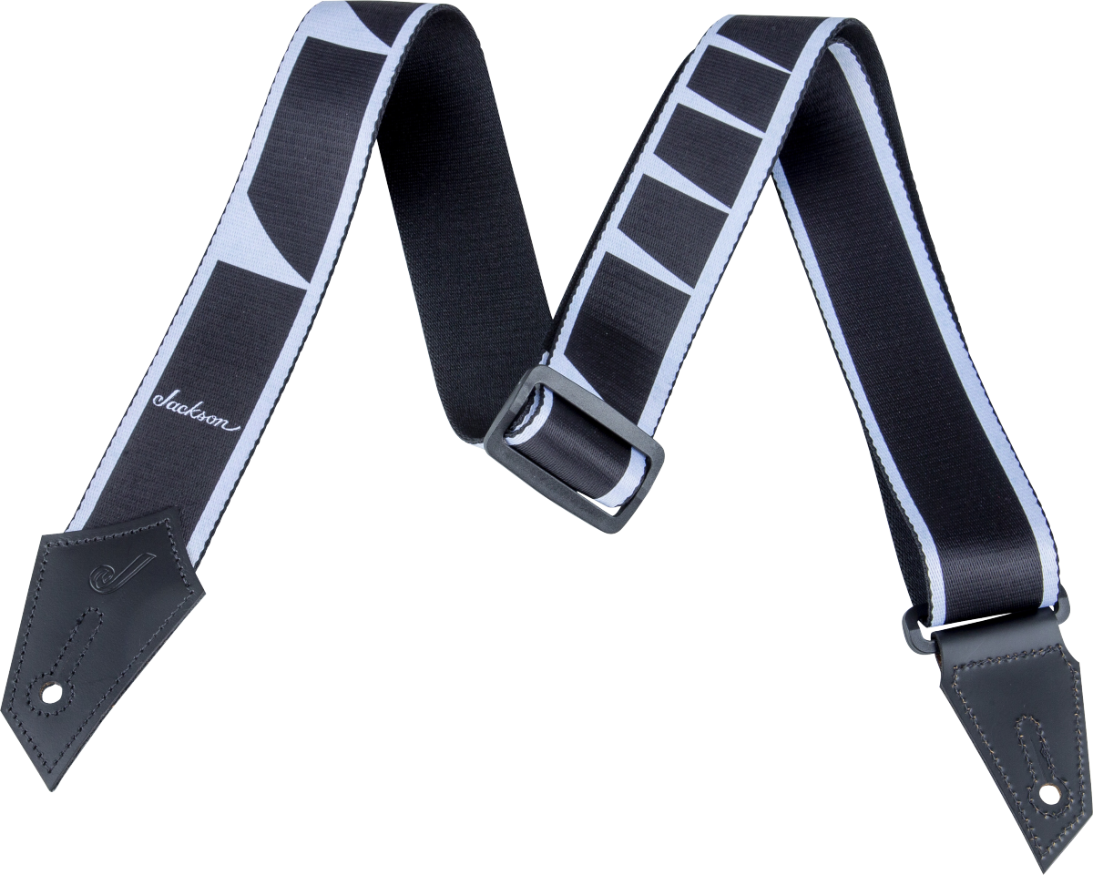 Jackson® - Guitar Strap with Sharkfin Inlay Pattern- Black/White