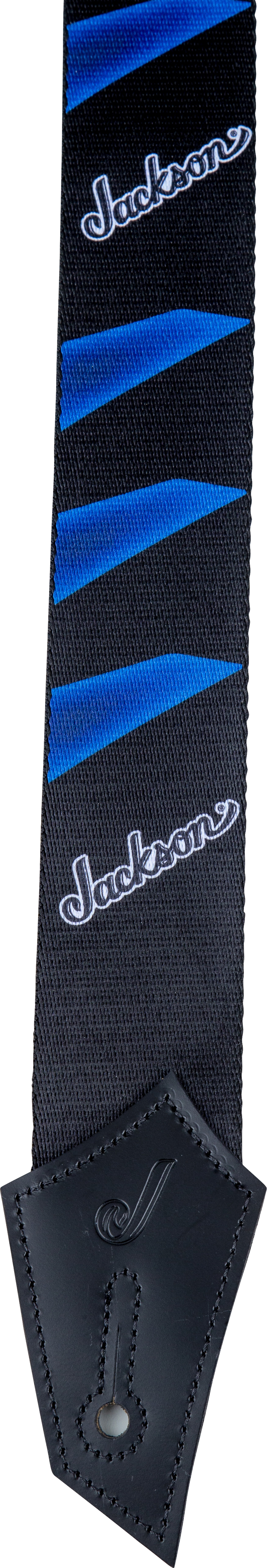 Jackson® Strap with Headstock Pattern, Black and Blue