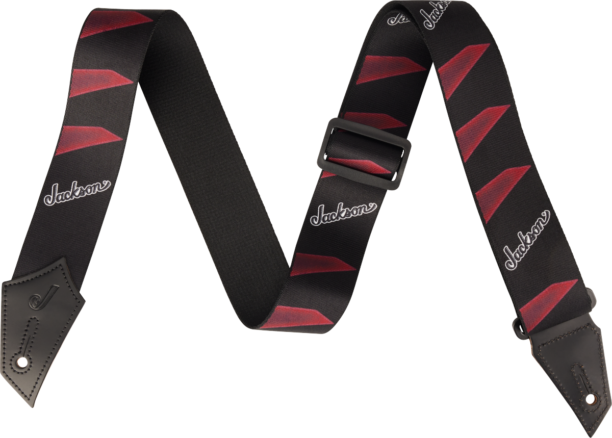 Jackson® Strap with Headstock Pattern, Black/Red