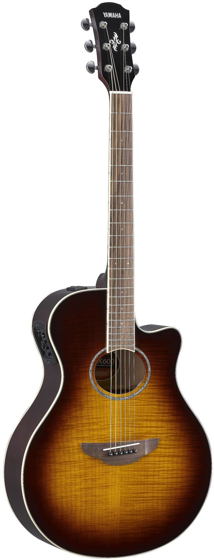 Yamaha APX600FM TBS APX Series Thinline 6-String RH Acoustic Electric Guitar-Tobacco Sunburst