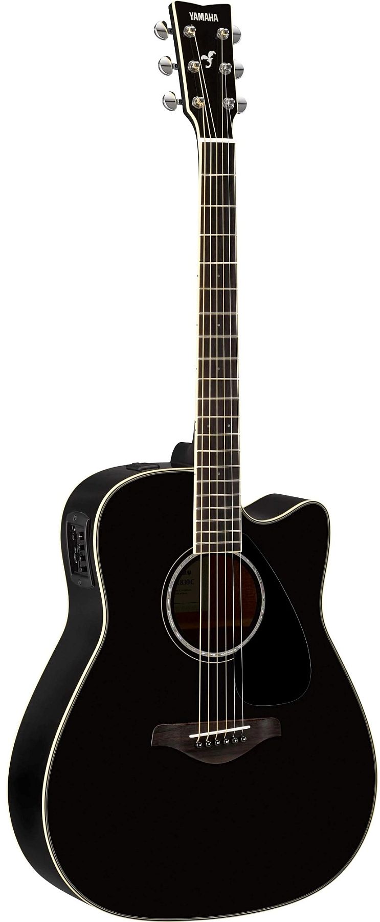 Yamaha FGX830C BL Dreadnought Cutaway 6-String RH Acoustic Electric Guitar-Black