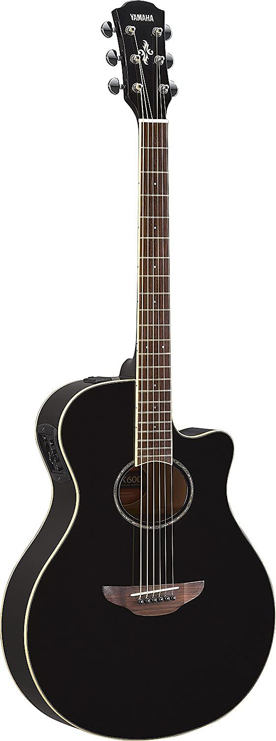 Yamaha APX600 BL Thin-line Cutaway 6-String RH Acoustic Electric Guitar-Black