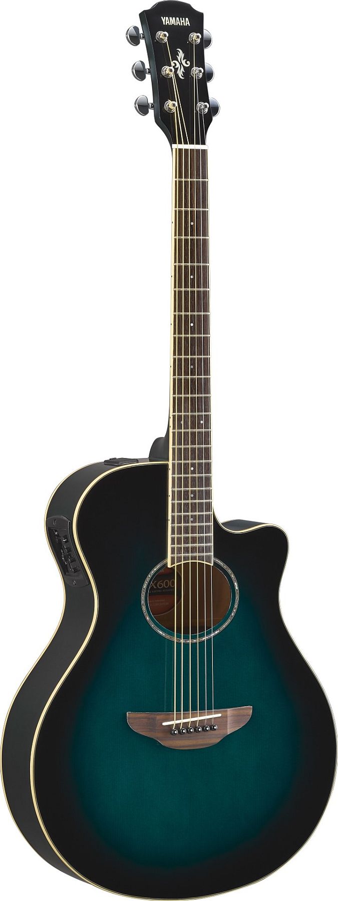 Yamaha APX600 OBB Thin-line Cutaway 6-String RH Acoustic Electric Guitar-Oriental Blue Burst