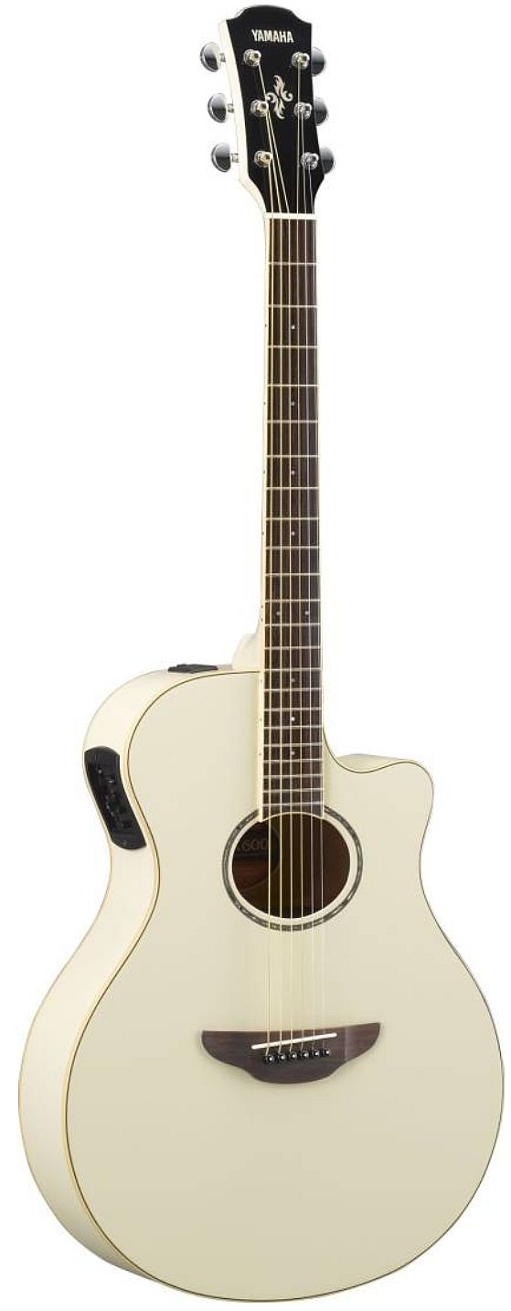 Yamaha APX600 VW Thin-line Cutaway 6-String RH Acoustic Electric Guitar-Vintage White