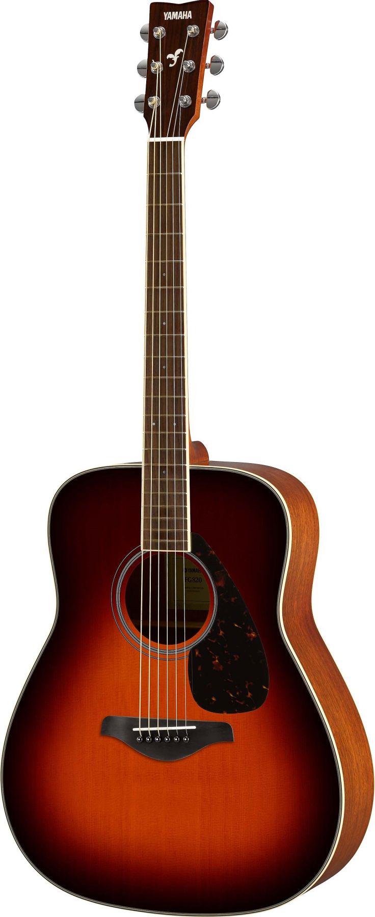 Yamaha FG820 BS FG Series Dreadnought 6 String RH Acoustic Guitar-Brown Sunburst