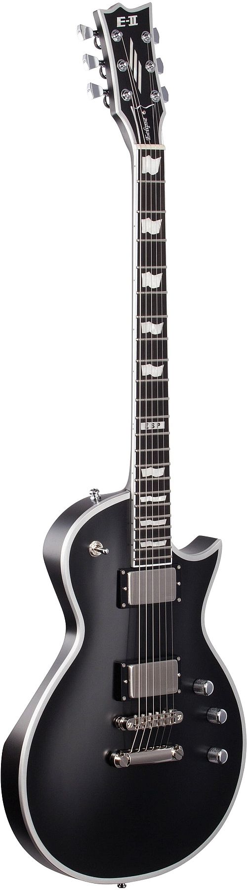 ESP Guitars EIIECBBBLKSS EII Series E-II Eclipse BB 6-String RH Electric Guitar with Case-Black Satin eii-ec-bb-blkss